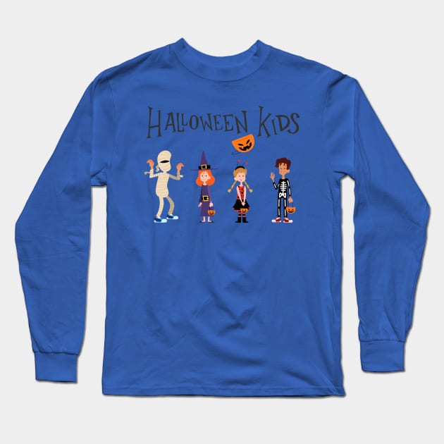 Halloween Kids Long Sleeve T-Shirt by Mako Design 